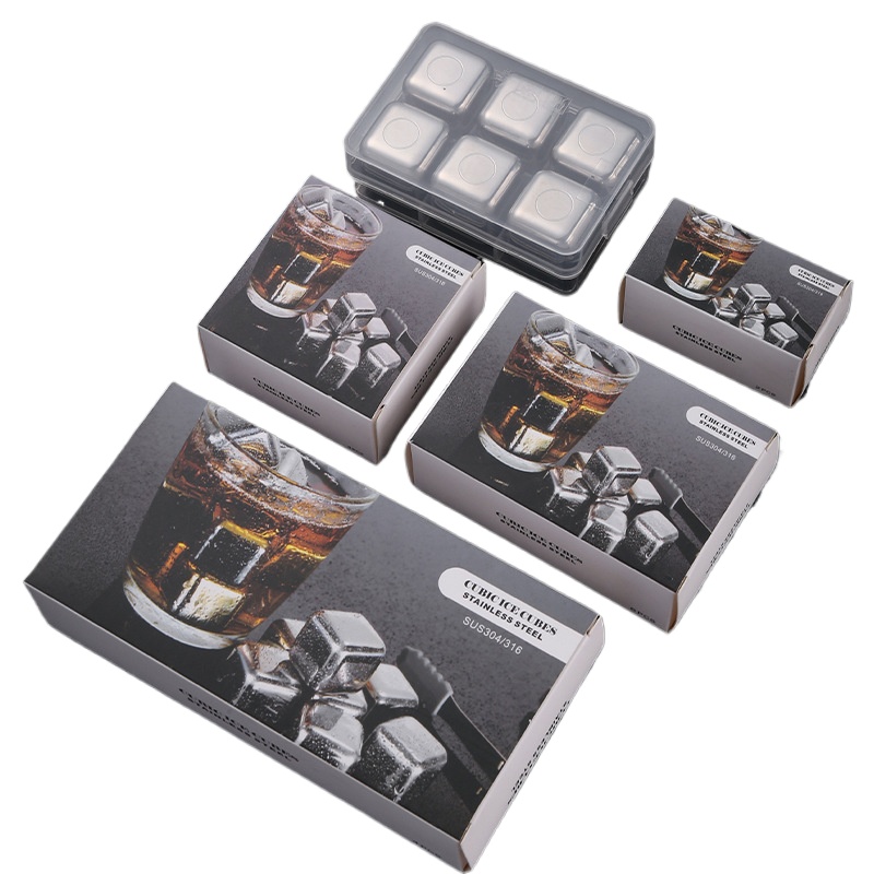 Whiskey Stone Set - 304 Stainless Steel Ice Cubes Gift