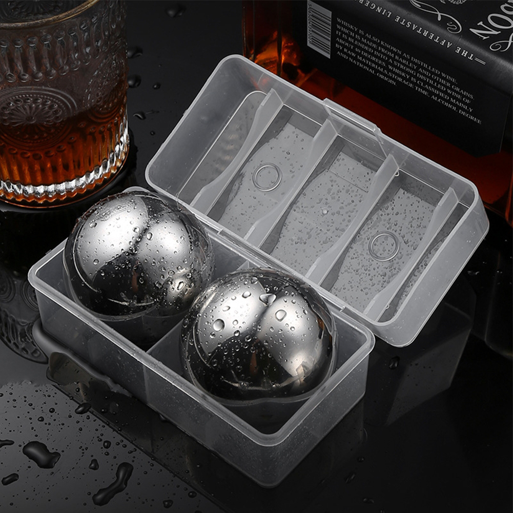Whiskey Stone Set - 38MM Reusable Stainless Steel Ice Cubes