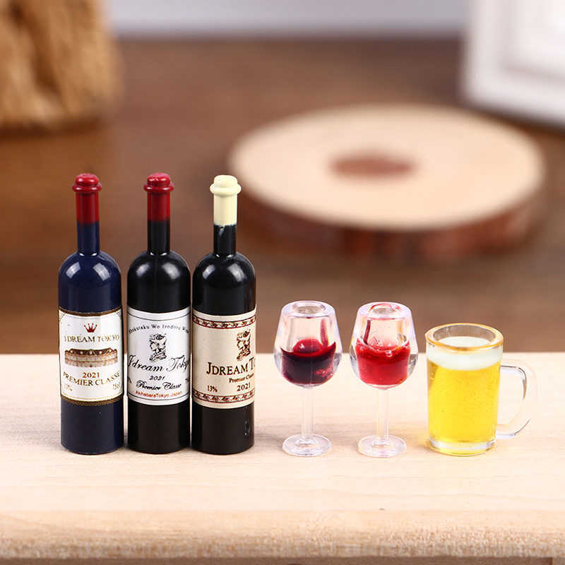 Wine Beer Europe - 5Pcs 1:12 Dollhouse Miniature Wine Cup