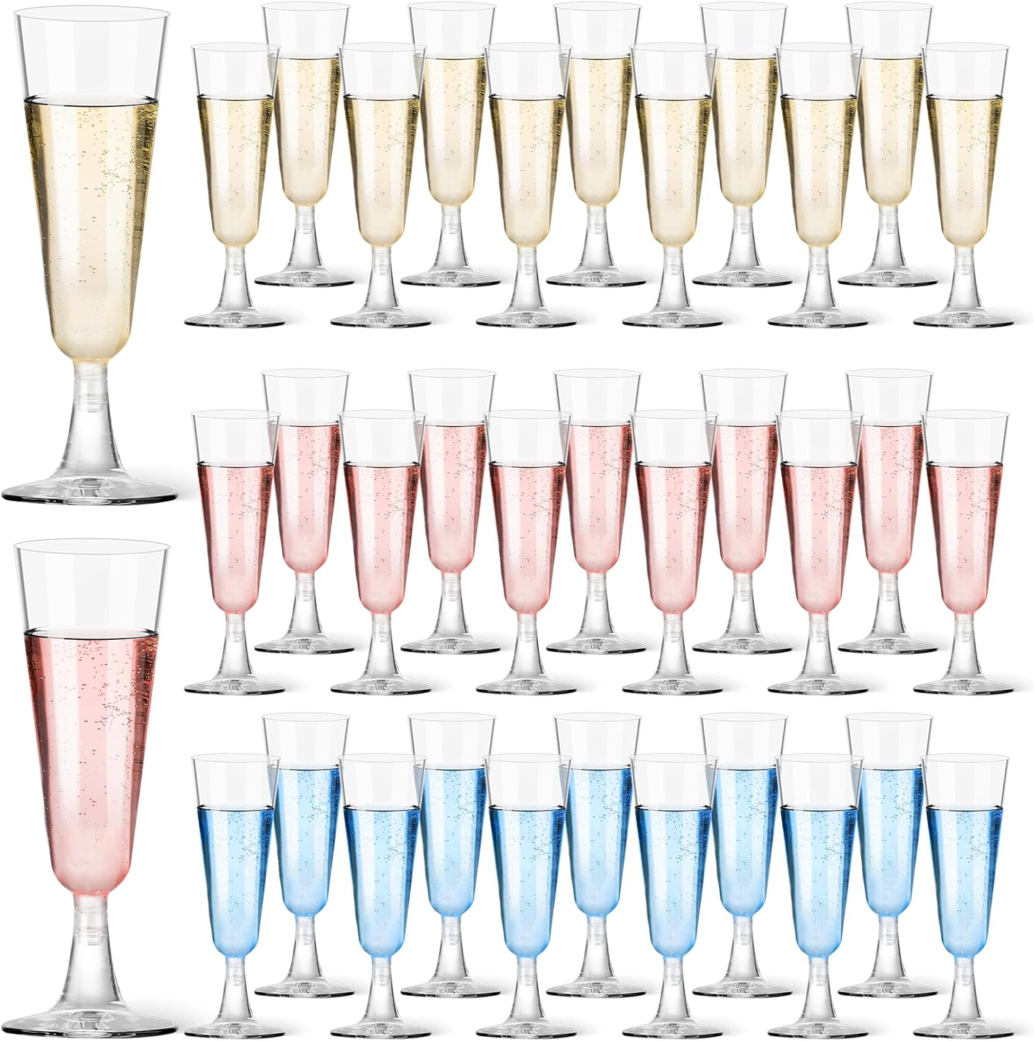 Wine & Beer Unlimited Spirits Photos - Plastic Champagne Flutes 40 Pack, 5.5