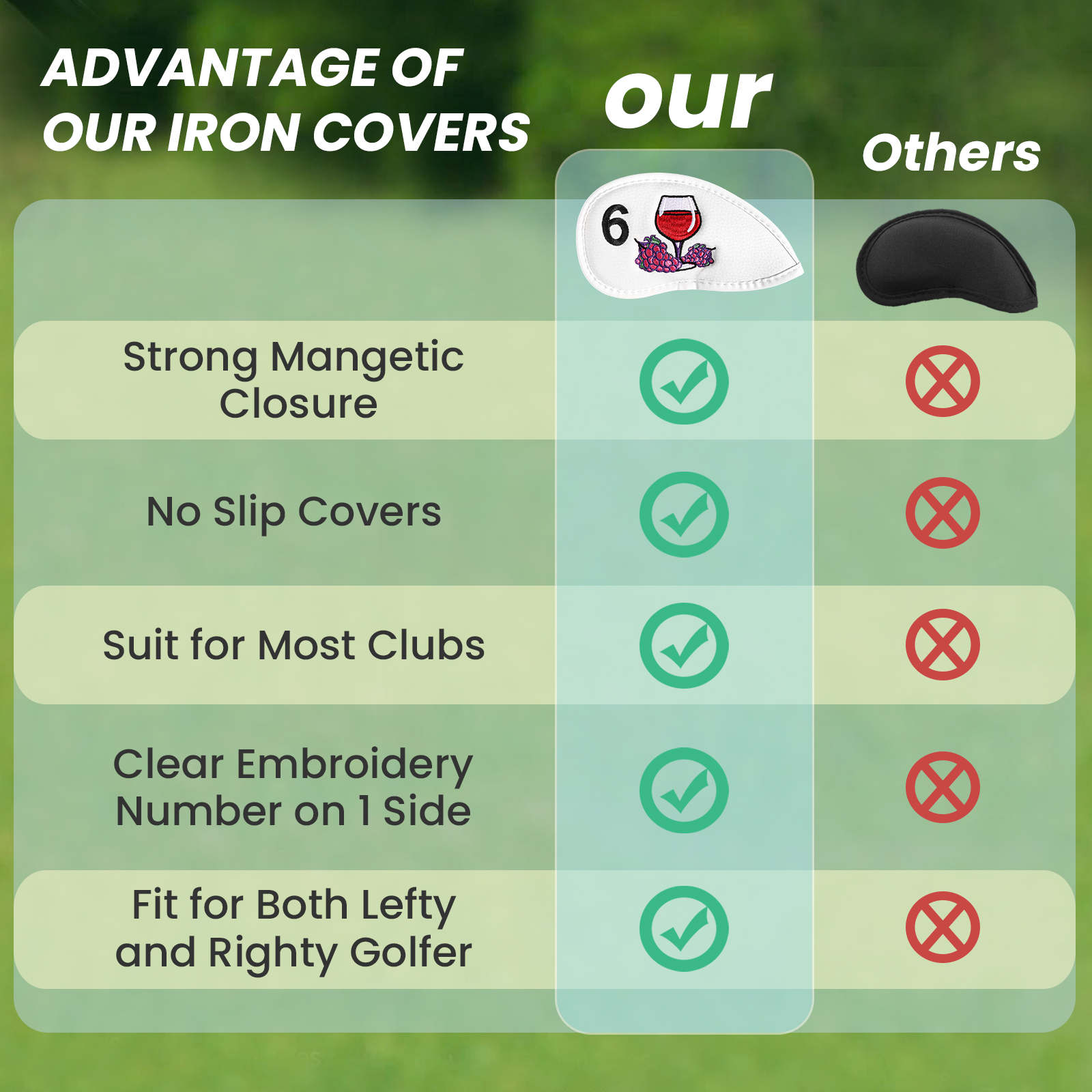 Magnetic Golf Club Head Covers - Wine & Beer Unlimited Spirits Photos recensione e prezzo