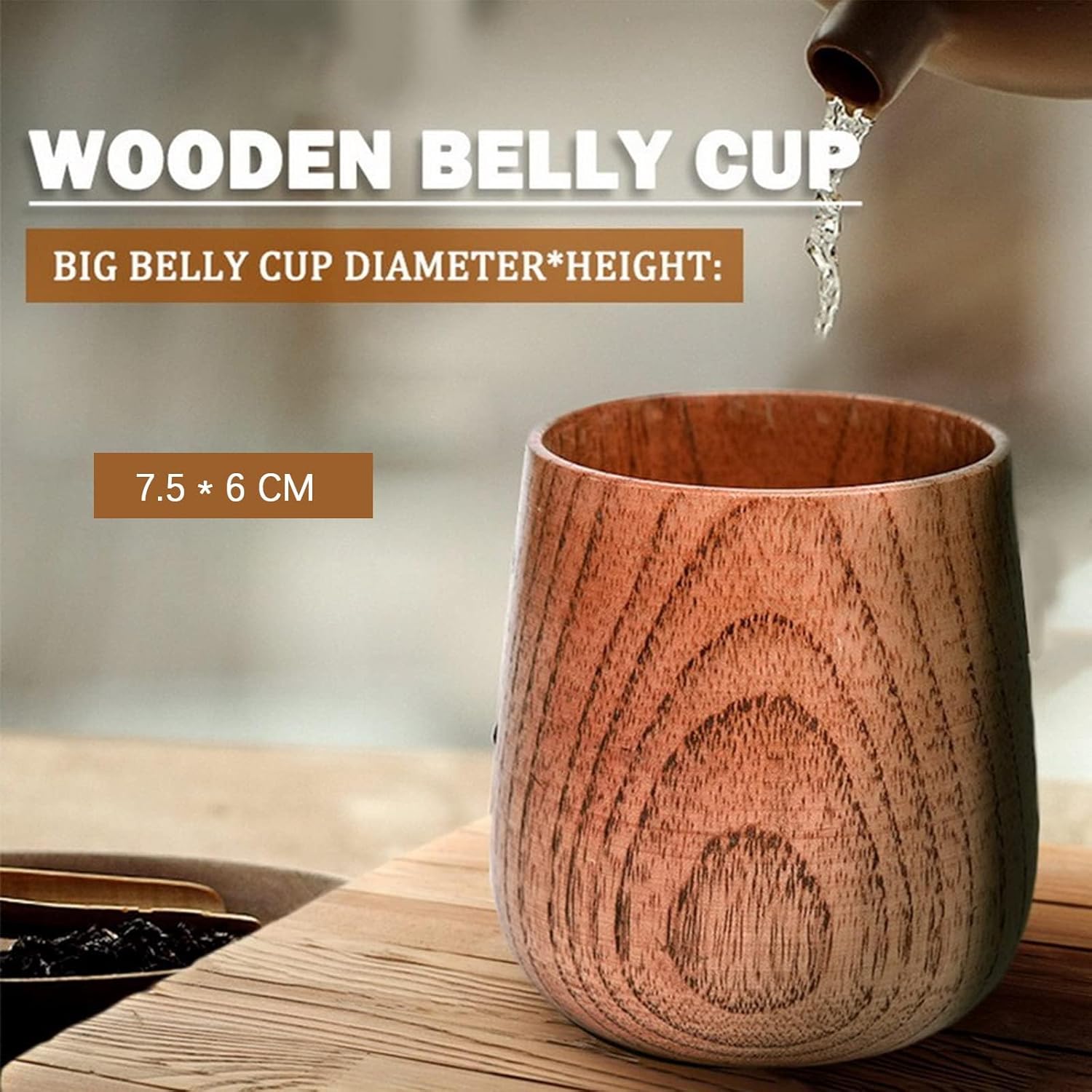 Wooden Tea Cups Top Grade Natu - Wine Beer Coffee Drink recensione e prezzo