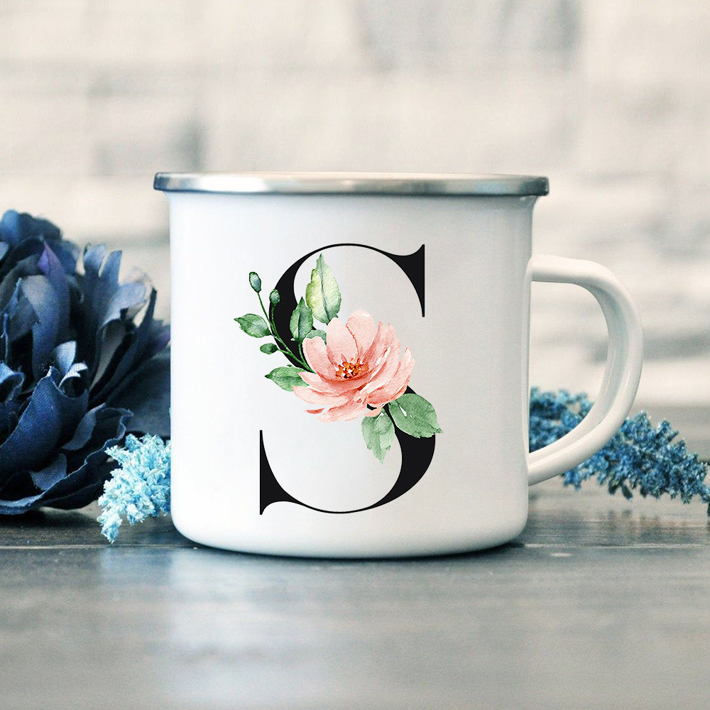 Alphabet Flowers A B C Enamel  - Wine Beer Coffee Drink recensione e prezzo