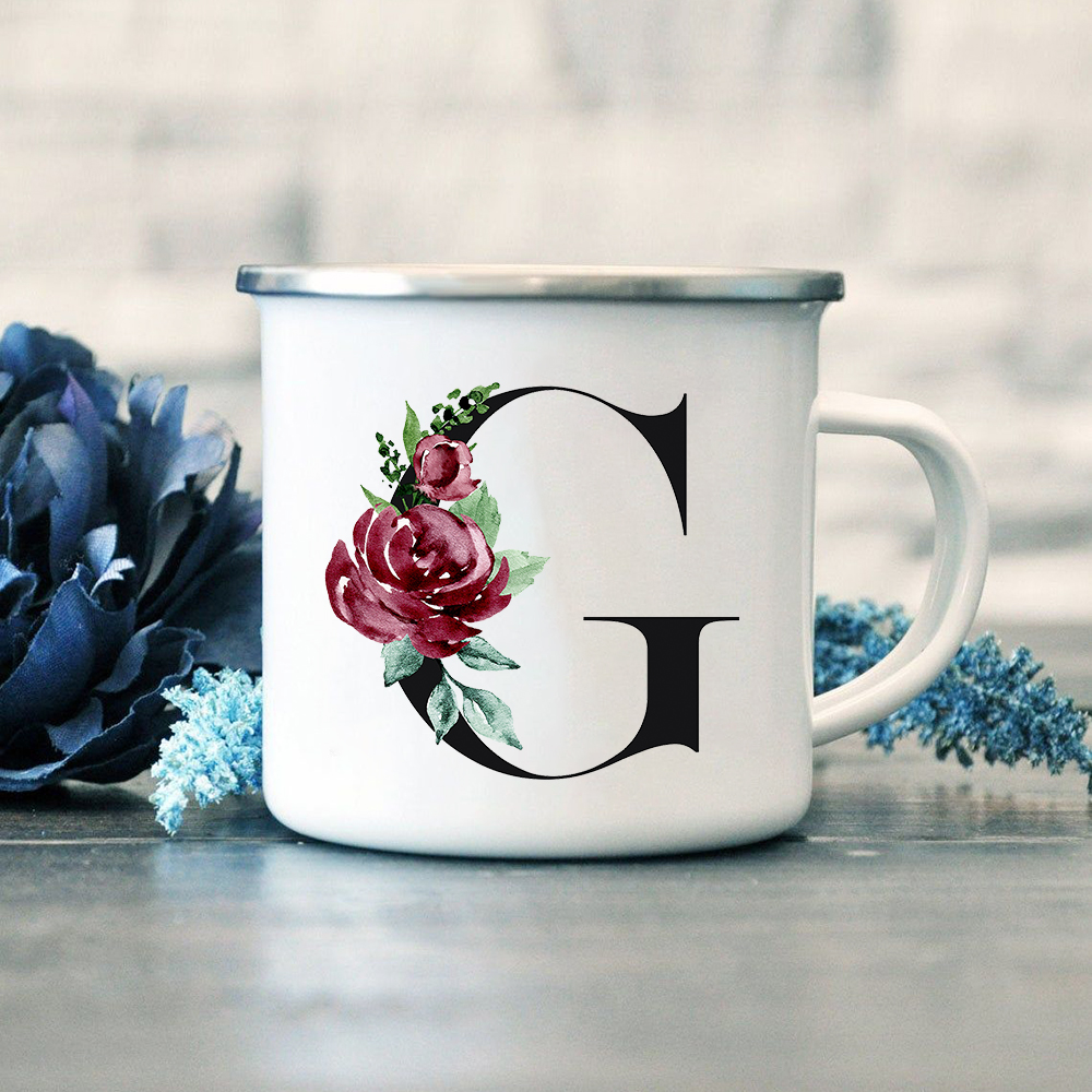 Alphabet Flowers A B C Enamel  - Wine Beer Coffee Drink recensione e prezzo
