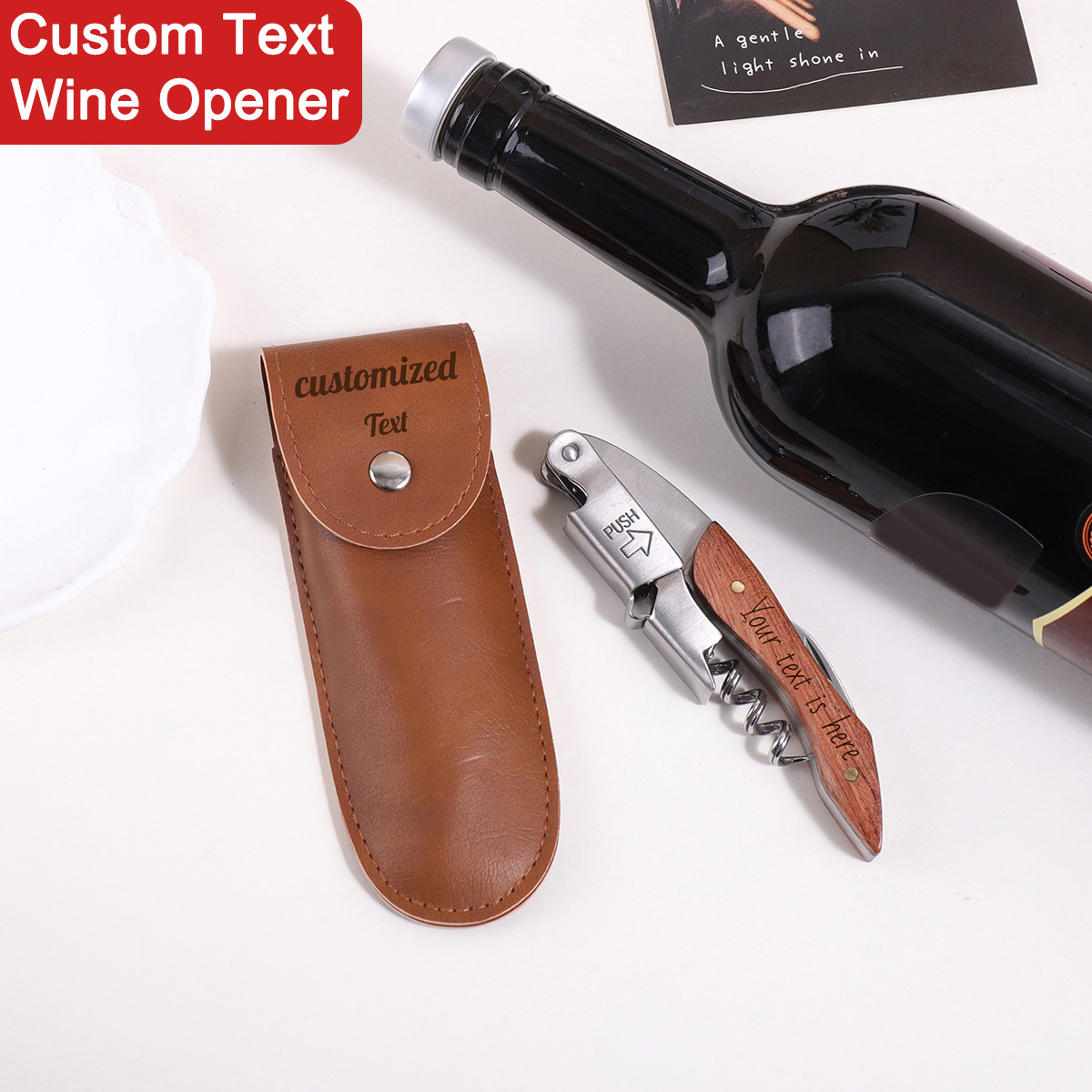 Wooden Handle Custom Text Wine - Wine With Beer Name recensione e prezzo