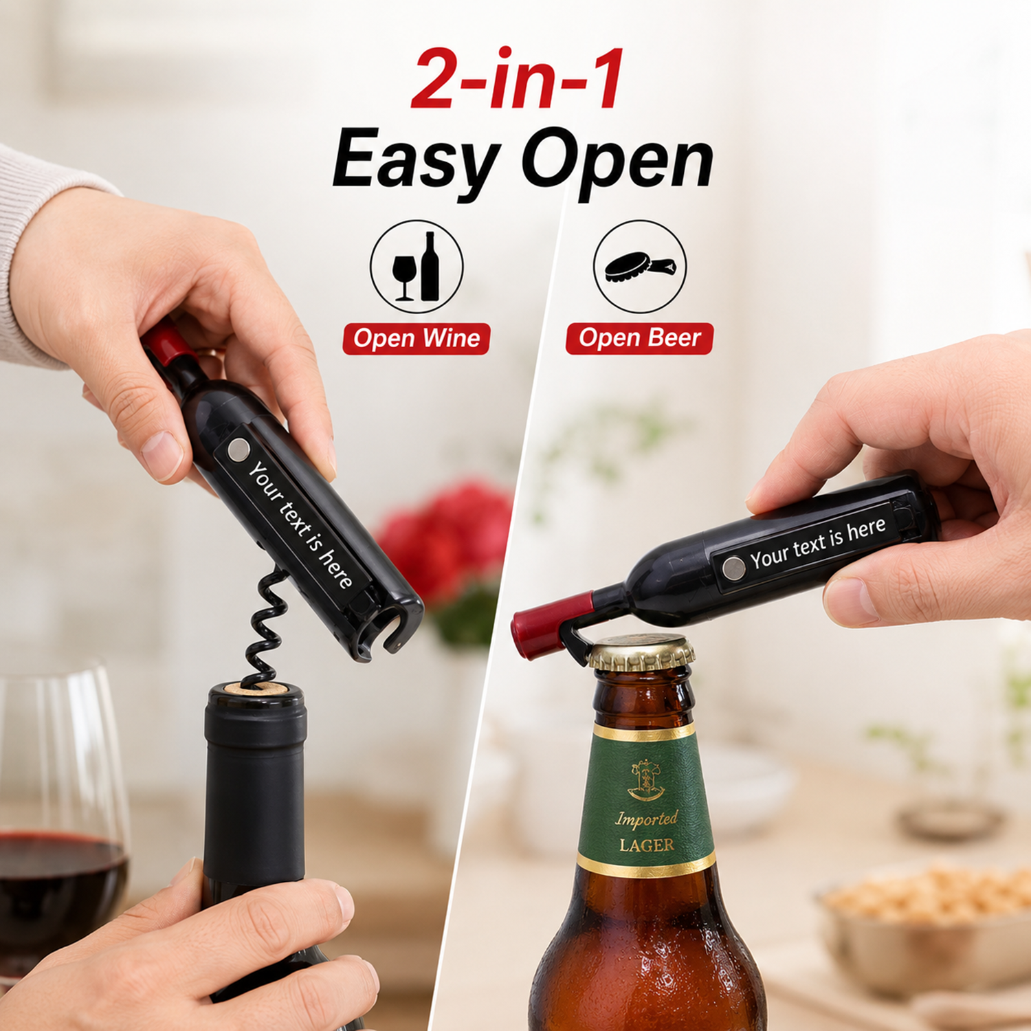 1Pc Wine Bottle Custom Text Re - Wine With Beer Name recensione e prezzo