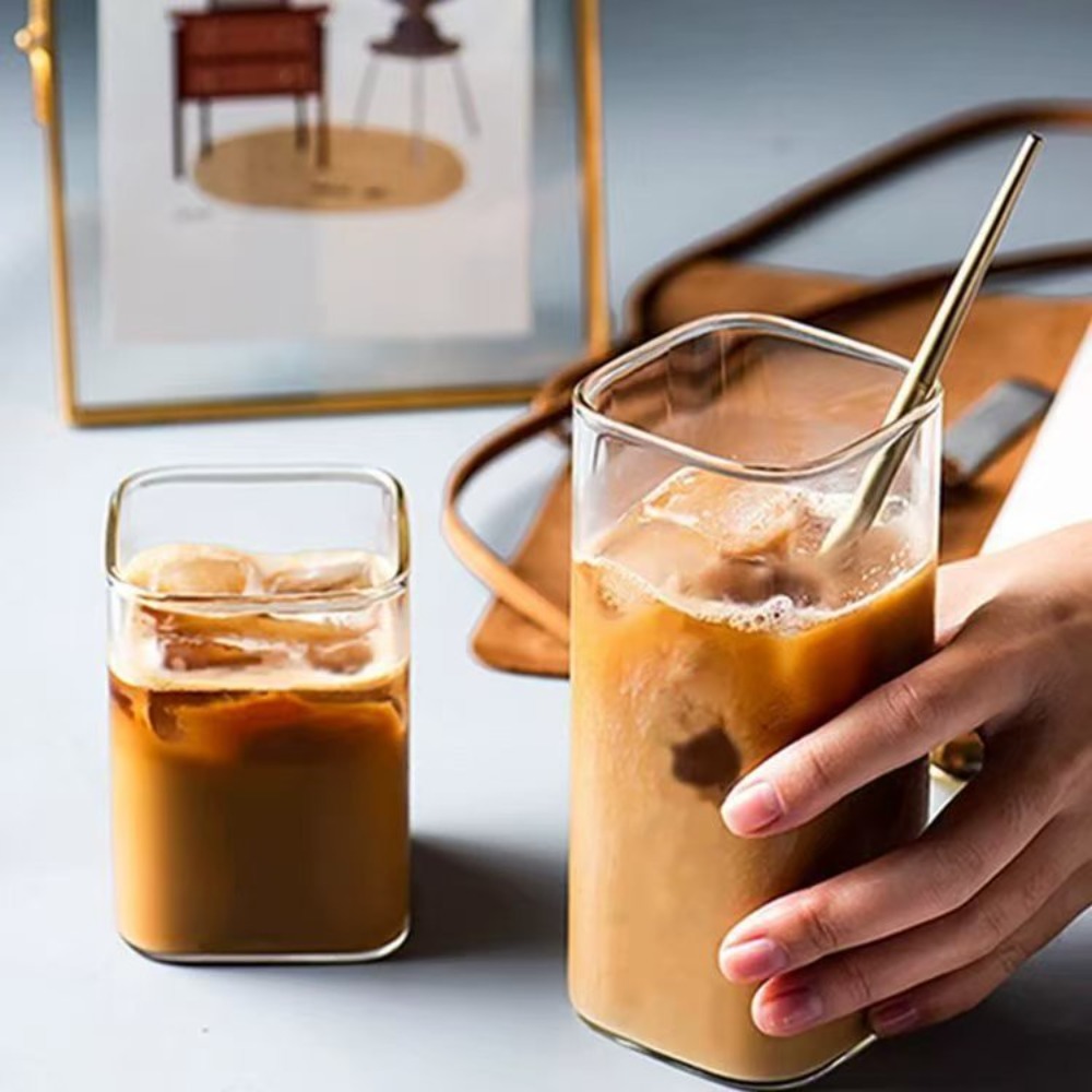 Square Simple Glass Cup Clear  - Wine Beer Coffee Drink recensione e prezzo