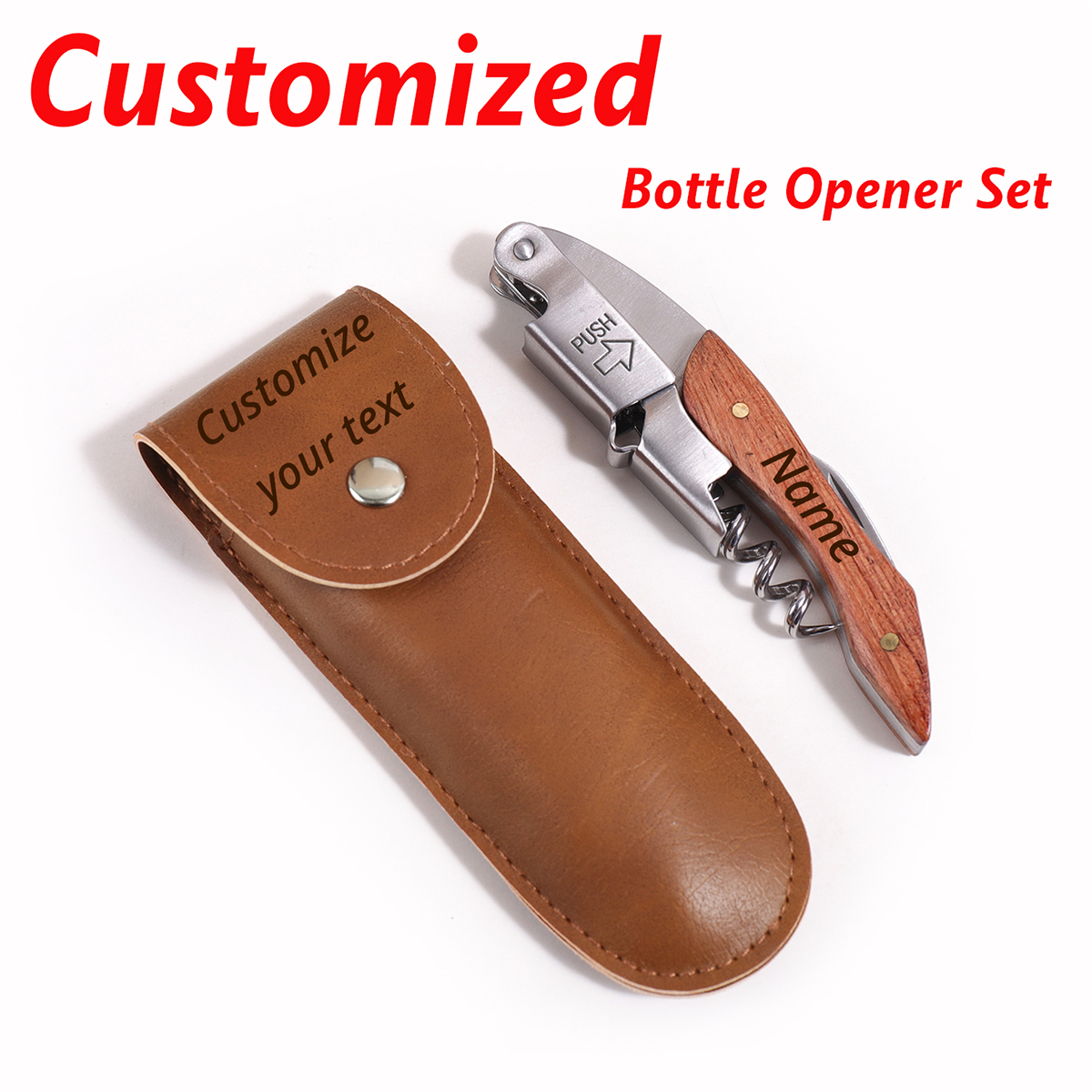 Wooden Handle Custom Text Wine - Wine With Beer Name recensione e prezzo