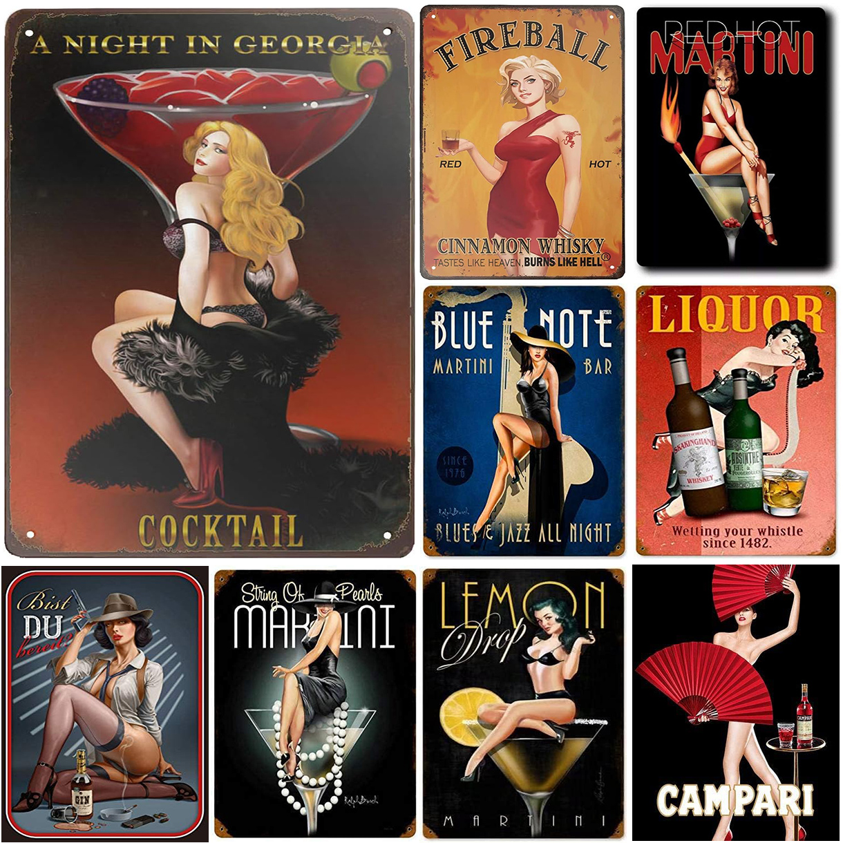 Vintage Pinup Wine Girls Metal - Wine Beer Europe recensione e prezzo