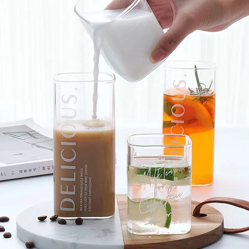 Square Simple Glass Cup Clear  - Wine Beer Coffee Drink recensione e prezzo