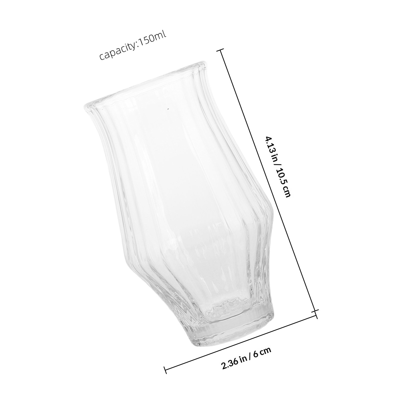 150Ml Glass Coffee Cups Ribbed - Wine Beer Coffee Drink recensione e prezzo