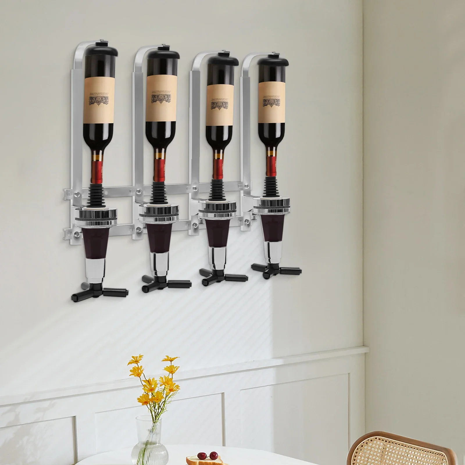 4-Bottle Wall Mount Liquor Dis - Wine With Beer Cocktail recensione e prezzo